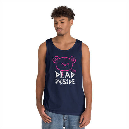 Unisex Heavy Cotton Tank Top - "Dead Inside" Graphic Tee for Casual Wear