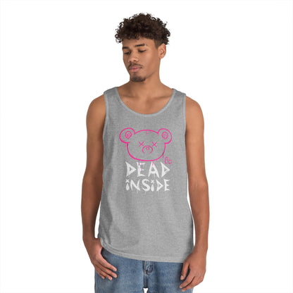 Unisex Heavy Cotton Tank Top - "Dead Inside" Graphic Tee for Casual Wear