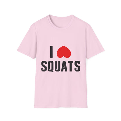 I Love Squats Unisex Softstyle T-Shirt - Perfect for Fitness Enthusiasts