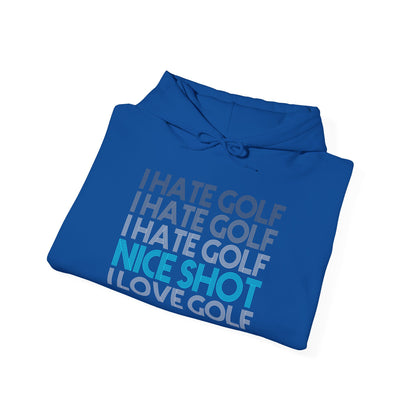 I Hate Golf Unisex Hooded Sweatshirt - Casual Golf Humor Hoodie
