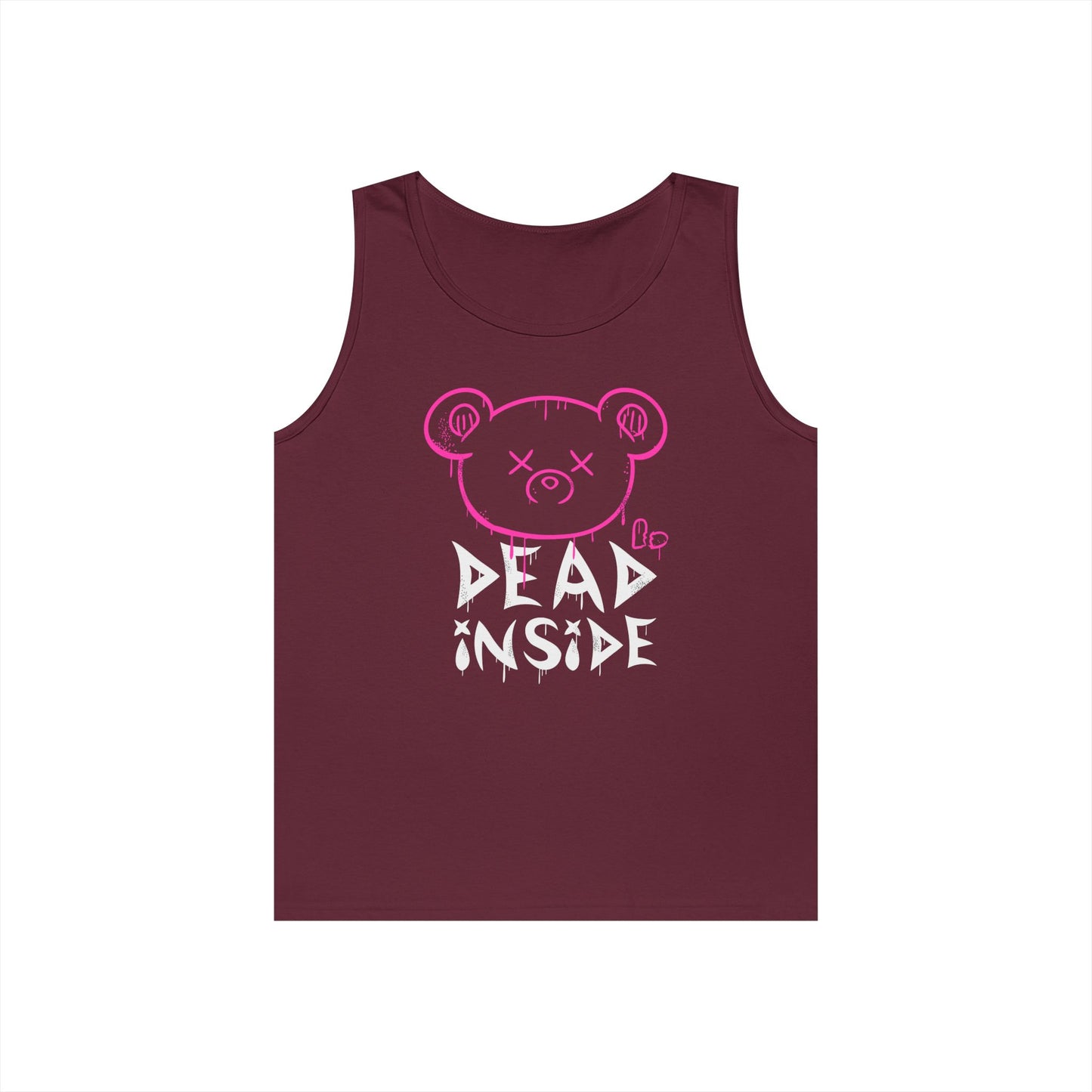 Unisex Heavy Cotton Tank Top - "Dead Inside" Graphic Tee for Casual Wear