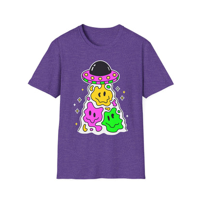 UFO Alien Smile Graphic T-Shirt | Fun Unisex Softstyle Tee for Casual Wear