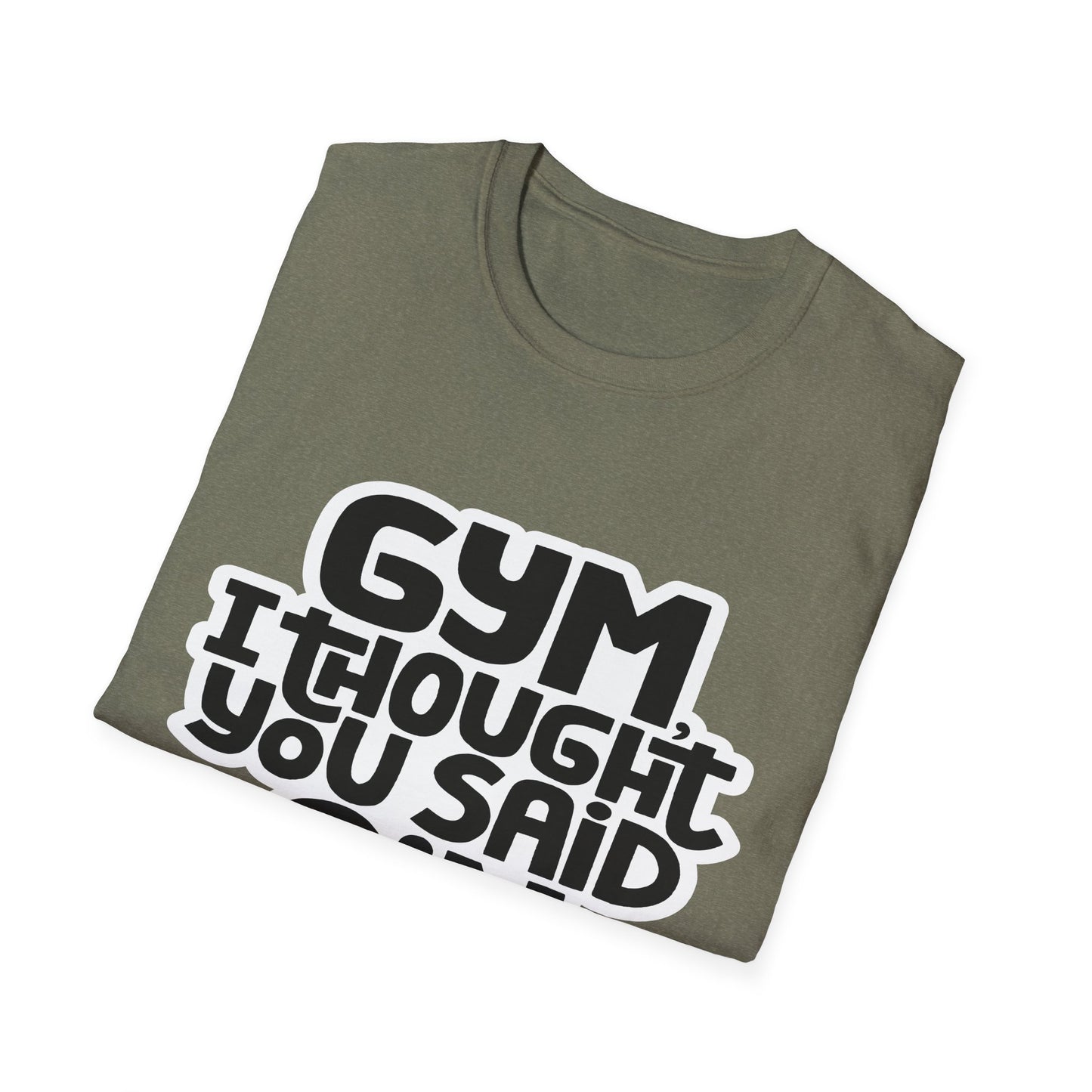 Funny Gym T-Shirt - 'Gym? I Thought You Said Gin' - Unisex Softstyle Tee