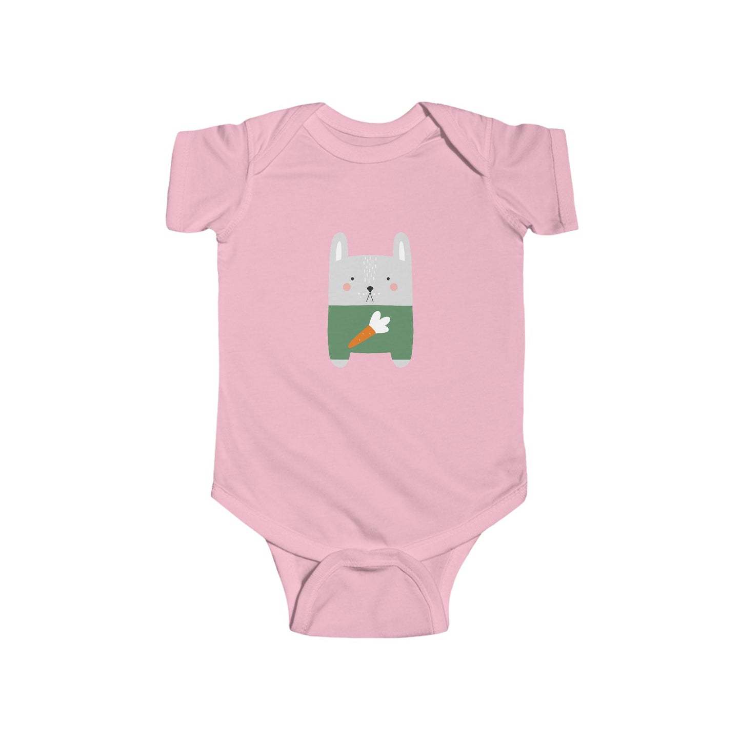 Cute Bunny Carrot Infant Bodysuit - Soft Jersey Fabric for Baby Comfort