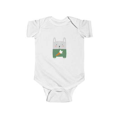 Cute Bunny Carrot Infant Bodysuit - Soft Jersey Fabric for Baby Comfort