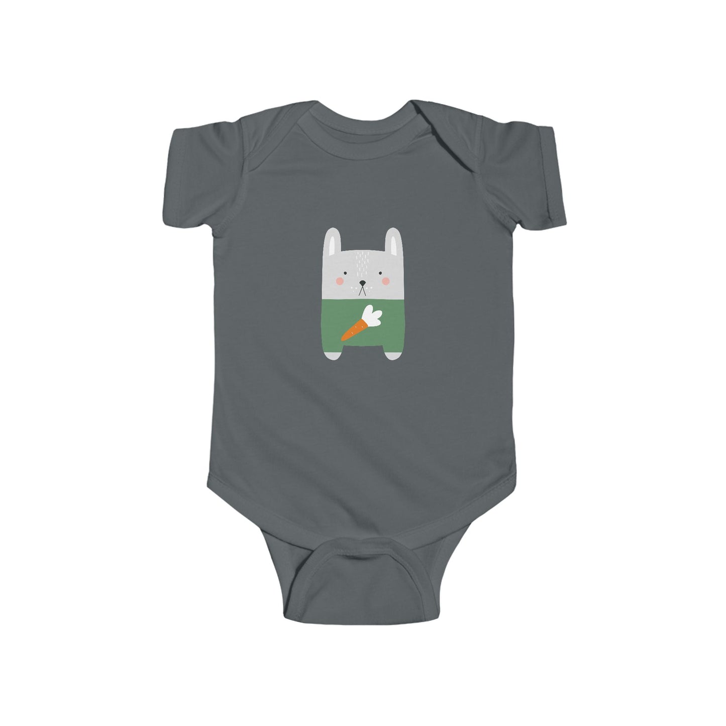 Cute Bunny Carrot Infant Bodysuit - Soft Jersey Fabric for Baby Comfort