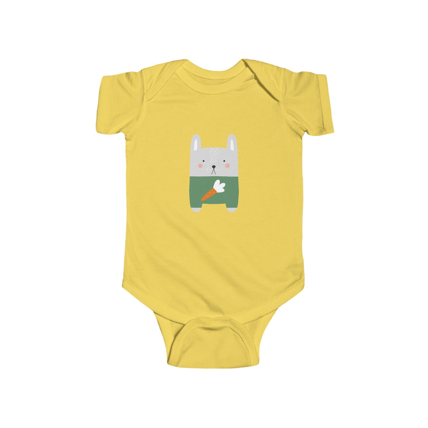 Cute Bunny Carrot Infant Bodysuit - Soft Jersey Fabric for Baby Comfort