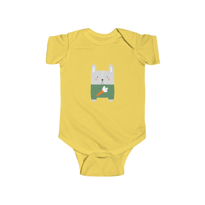 Cute Bunny Carrot Infant Bodysuit - Soft Jersey Fabric for Baby Comfort