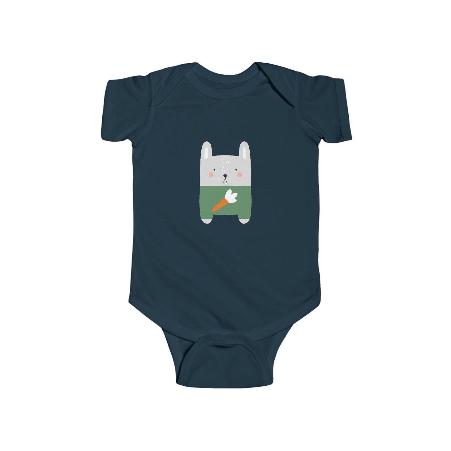 Cute Bunny Carrot Infant Bodysuit - Soft Jersey Fabric for Baby Comfort