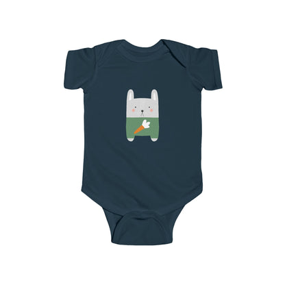 Cute Bunny Carrot Infant Bodysuit - Soft Jersey Fabric for Baby Comfort