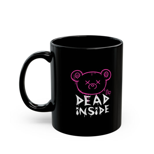 Funny Black Mug, Dead Inside Coffee Cup, Unique Gift for Her, Quirky Kitchen Decor, Humorous Birthday Present, Travel Mug