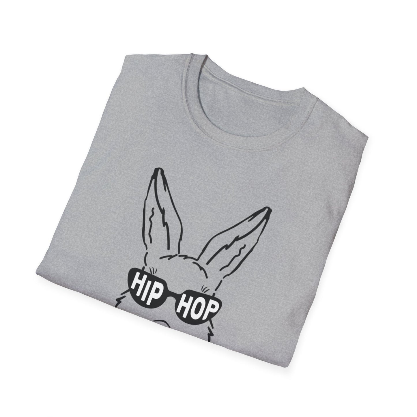 Hip Hop Bunny Graphic T-Shirt - Unisex Softstyle Tee for Music Lovers