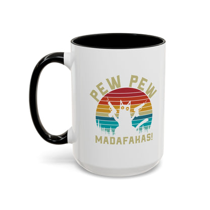 Fun Pew Pew Coffee Mug - 11 & 15oz - Perfect for Cat Lovers