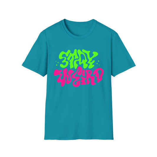 Stay Weird Unisex Softstyle T-Shirt – Vibrant & Fun Graphic Tee