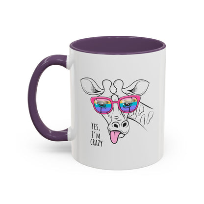 Funny Giraffe Coffee Mug - "Yes, I'm Crazy" - Perfect Gift for Animal Lovers