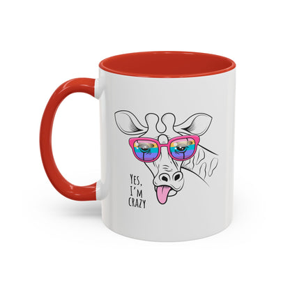 Funny Giraffe Coffee Mug - "Yes, I'm Crazy" - Perfect Gift for Animal Lovers