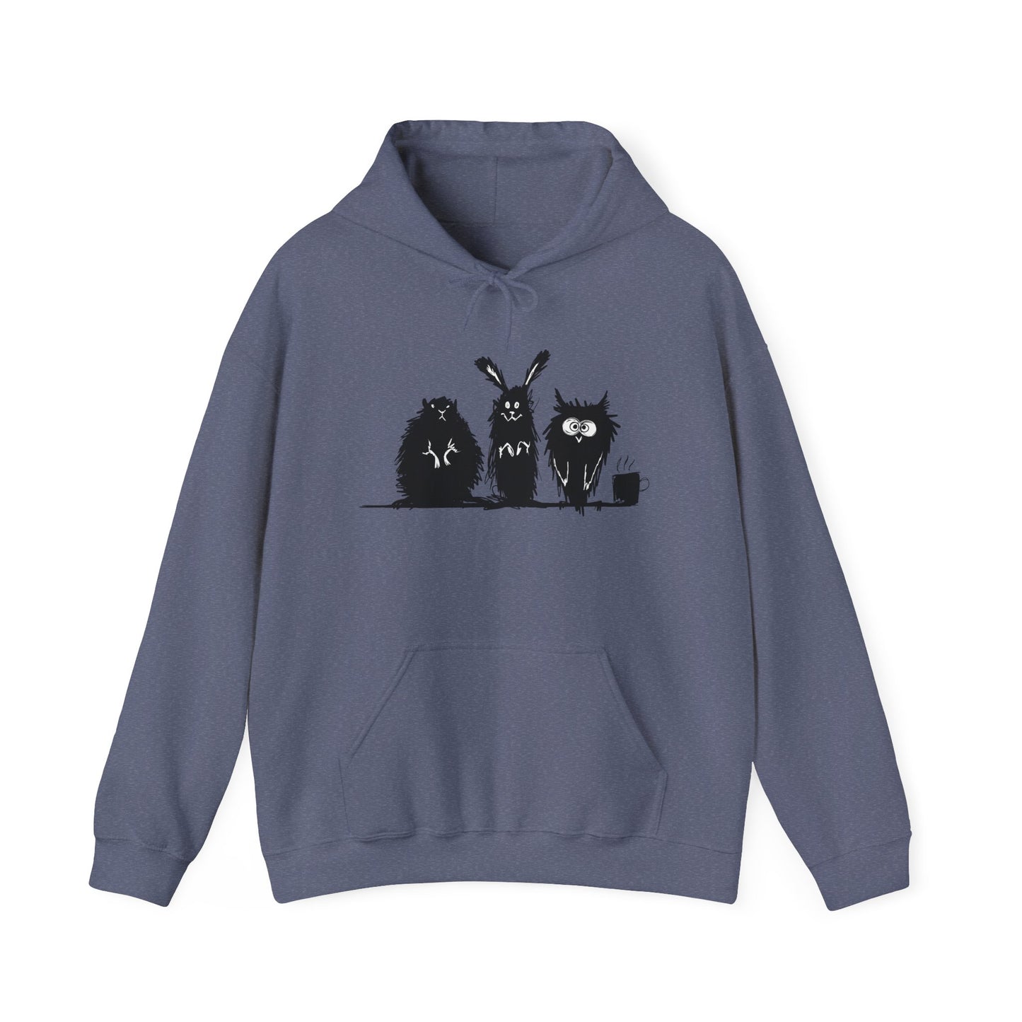 Playful Animal Friends Hoodie - Cozy Unisex Heavy Blend Sweatshirt
