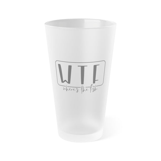 Frosted Pint Glass - "Where's the Fish" - 16oz - Perfect Fishing Lovers