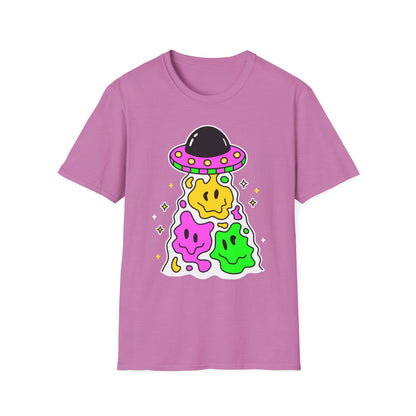 UFO Alien Smile Graphic T-Shirt | Fun Unisex Softstyle Tee for Casual Wear