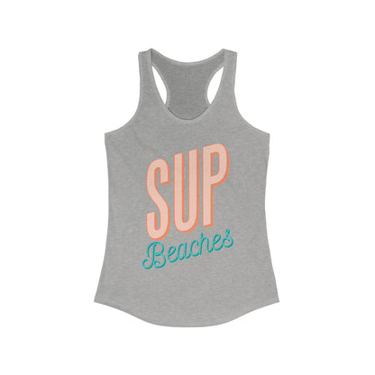 Women's Racerback Tank Top - 'SUP Beaches' Summer Style
