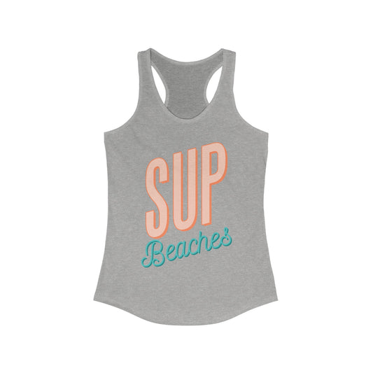 Women's Racerback Tank Top - 'SUP Beaches' Summer Style