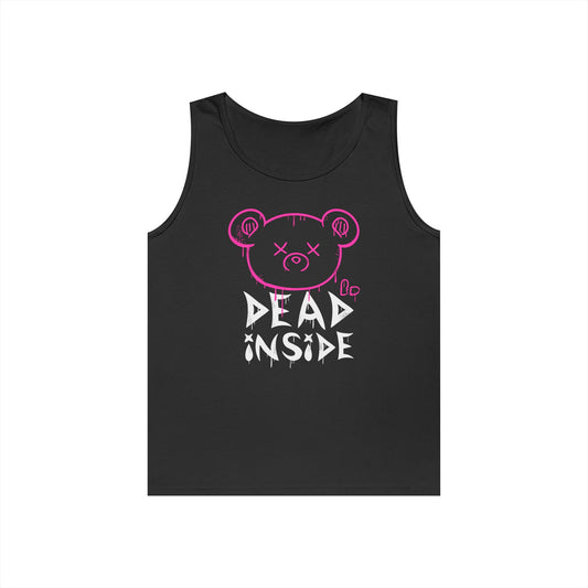 Unisex Heavy Cotton Tank Top - "Dead Inside" Graphic Tee for Casual Wear