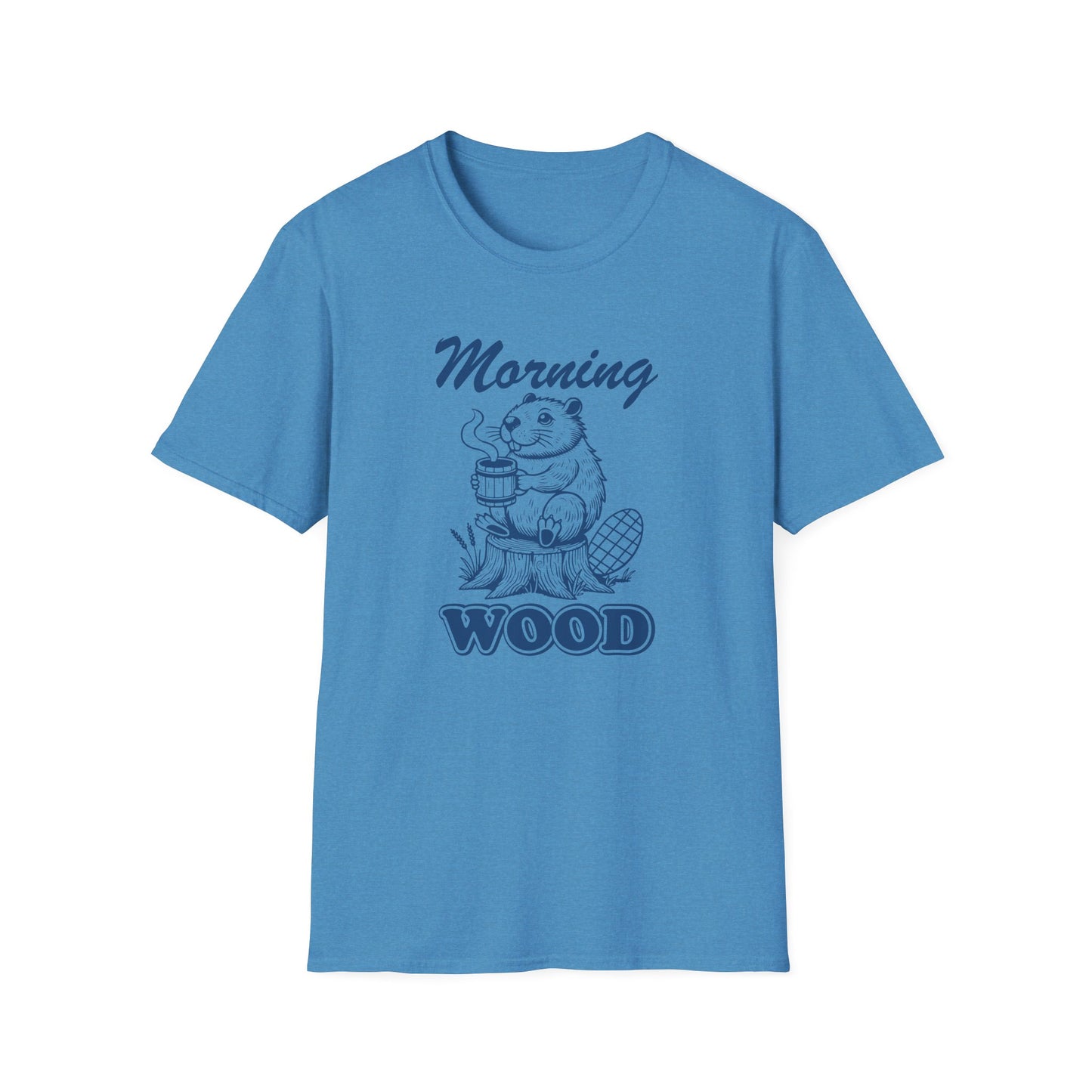 Funny Morning Wood Unisex T-Shirt - Softstyle Graphic Tee for Nature Lovers