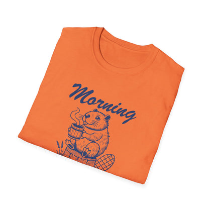 Funny Morning Wood Unisex T-Shirt - Softstyle Graphic Tee for Nature Lovers
