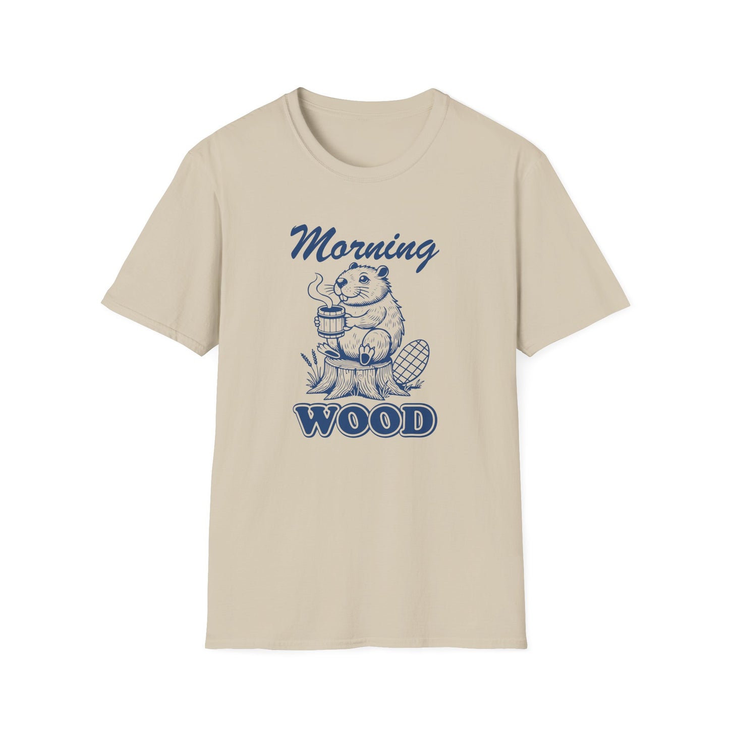 Funny Morning Wood Unisex T-Shirt - Softstyle Graphic Tee for Nature Lovers