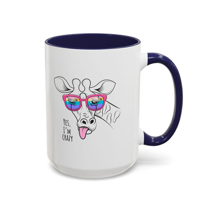 Funny Giraffe Coffee Mug - "Yes, I'm Crazy" - Perfect Gift for Animal Lovers