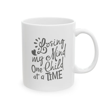 Funny Parent Ceramic Mug "Losing My Mind One Child at a Time"
