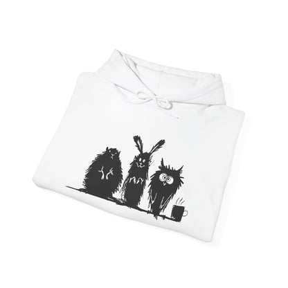 Playful Animal Friends Hoodie - Cozy Unisex Heavy Blend Sweatshirt