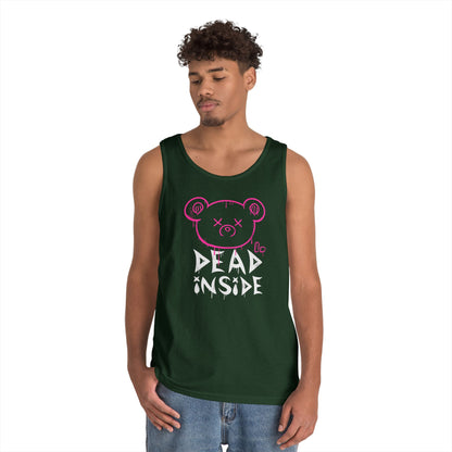 Unisex Heavy Cotton Tank Top - "Dead Inside" Graphic Tee for Casual Wear