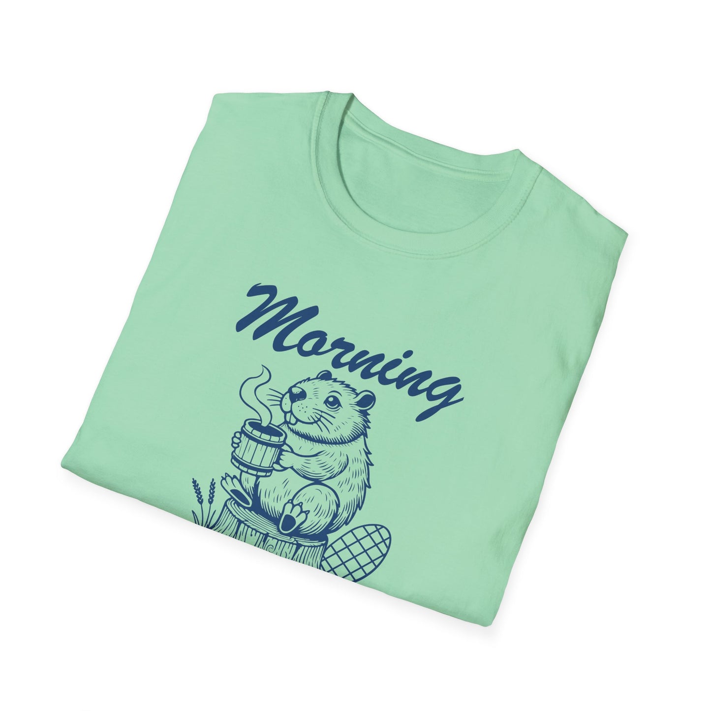Funny Morning Wood Unisex T-Shirt - Softstyle Graphic Tee for Nature Lovers