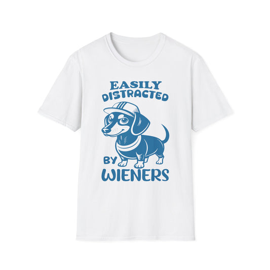 Easily Distracted by Wieners Unisex Softstyle T-Shirt