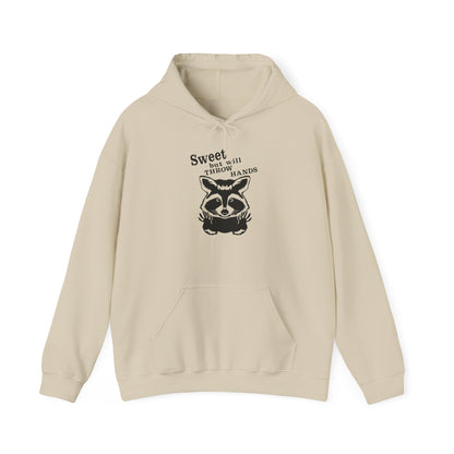 Sweet Raccoon Unisex Hooded Sweatshirt - Cozy & Playful Design