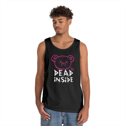 Unisex Heavy Cotton Tank Top - "Dead Inside" Graphic Tee for Casual Wear