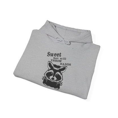Sweet Raccoon Unisex Hooded Sweatshirt - Cozy & Playful Design