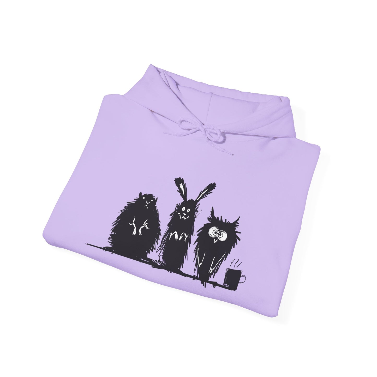 Playful Animal Friends Hoodie - Cozy Unisex Heavy Blend Sweatshirt