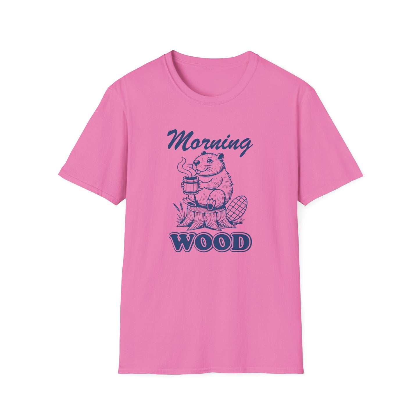 Funny Morning Wood Unisex T-Shirt - Softstyle Graphic Tee for Nature Lovers