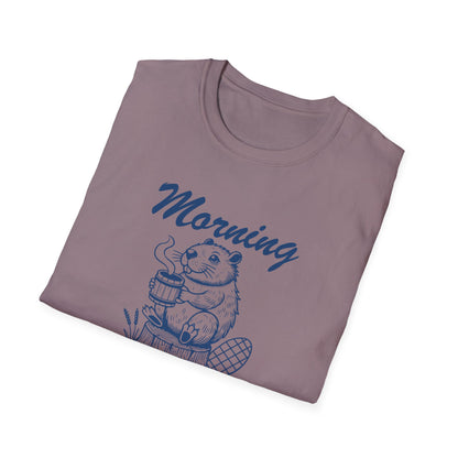 Funny Morning Wood Unisex T-Shirt - Softstyle Graphic Tee for Nature Lovers