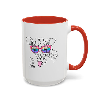 Funny Giraffe Coffee Mug - "Yes, I'm Crazy" - Perfect Gift for Animal Lovers
