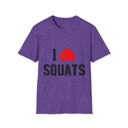 I Love Squats Unisex Softstyle T-Shirt - Perfect for Fitness Enthusiasts