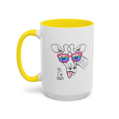 Funny Giraffe Coffee Mug - "Yes, I'm Crazy" - Perfect Gift for Animal Lovers