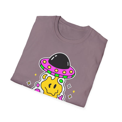 UFO Alien Smile Graphic T-Shirt | Fun Unisex Softstyle Tee for Casual Wear