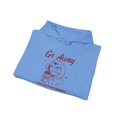 Introvert Hoodie - "Go Away, I'm Introverting" Heavy Blend Sweatshirt