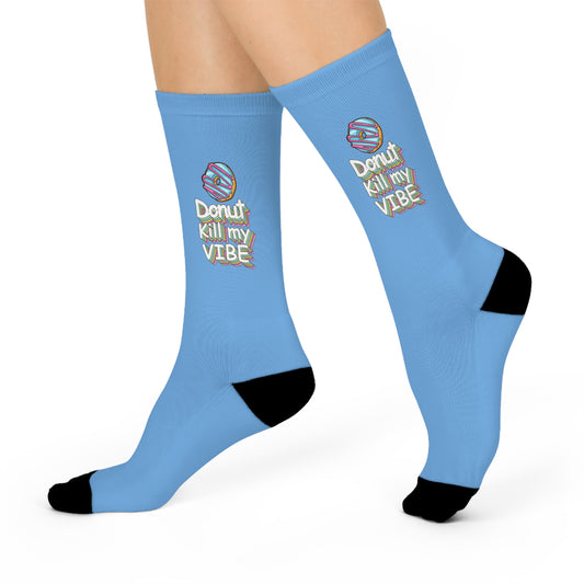 Funny Donut Vibe Cushioned Crew Socks - Perfect for Casual Days