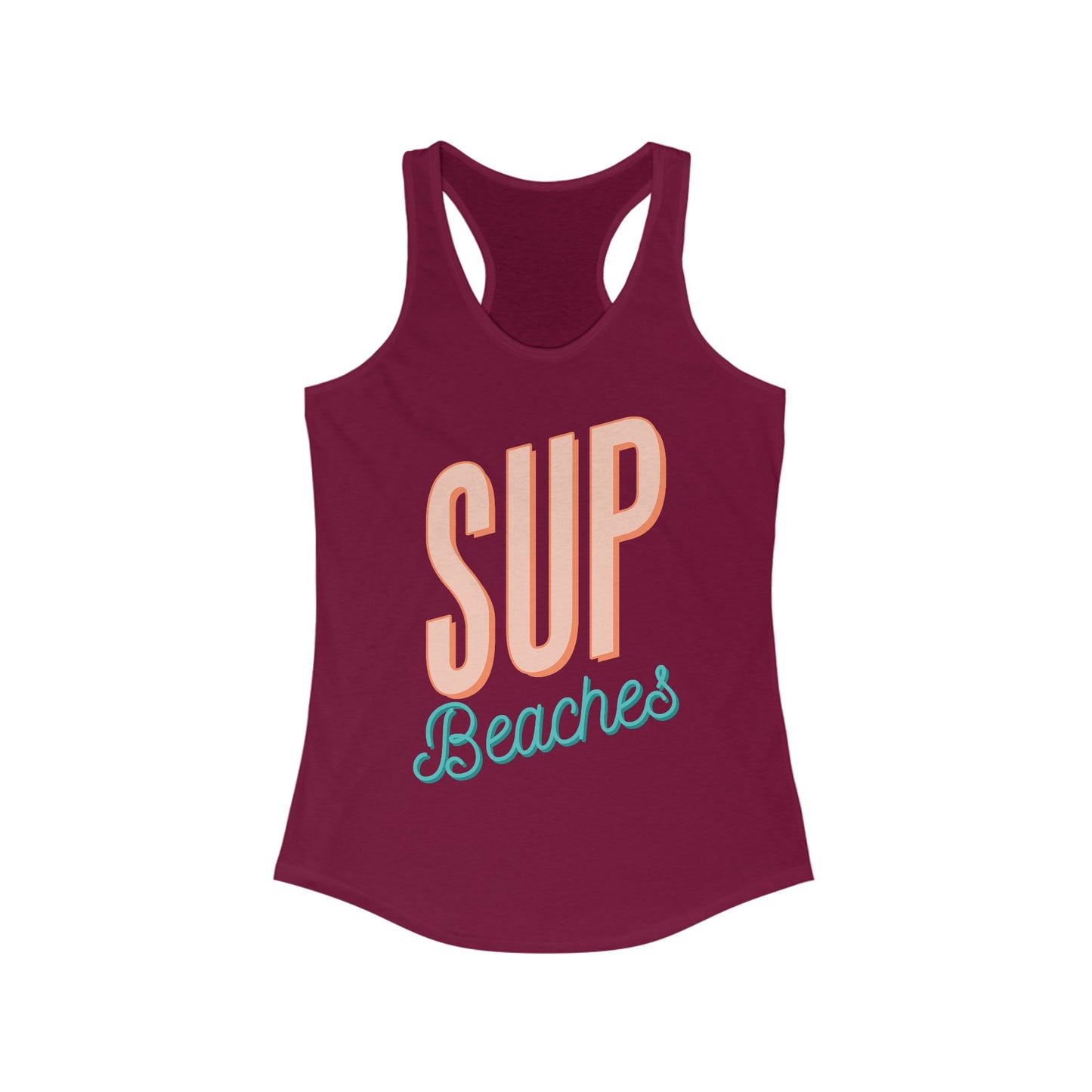Women's Racerback Tank Top - 'SUP Beaches' Summer Style