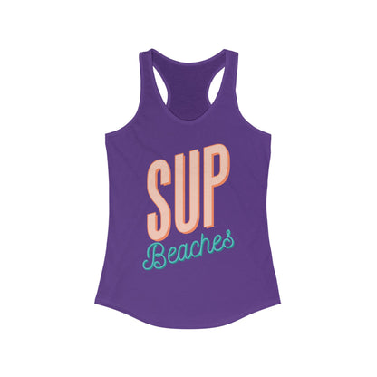 Women's Racerback Tank Top - 'SUP Beaches' Summer Style