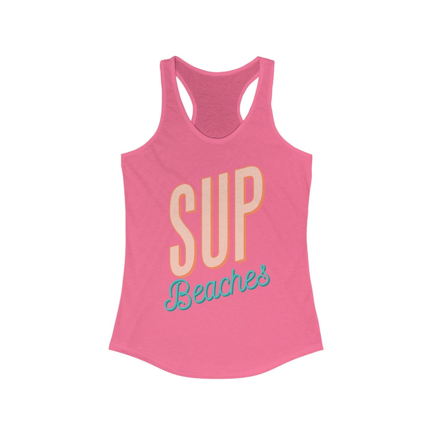 Women's Racerback Tank Top - 'SUP Beaches' Summer Style